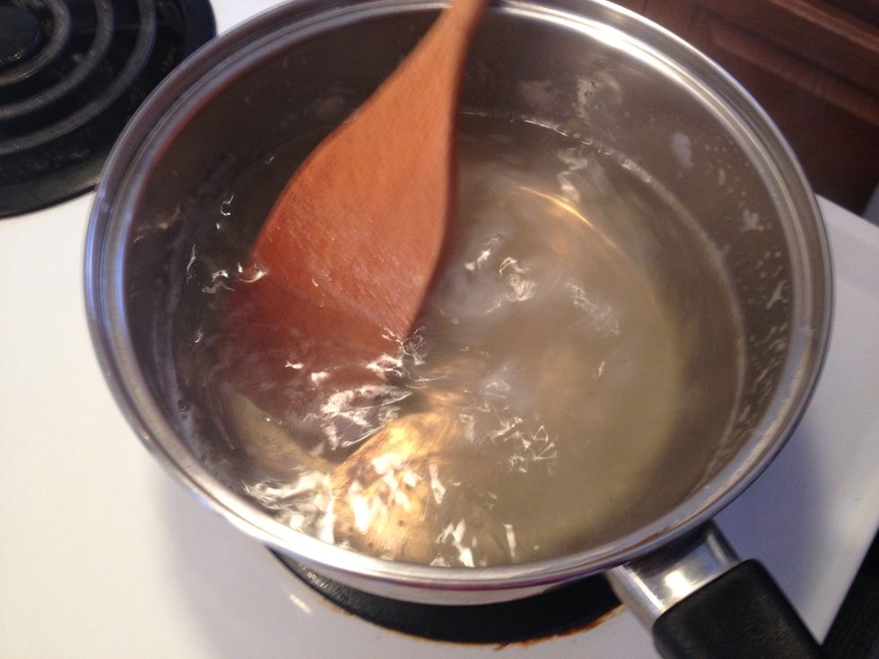 When the gelatin dissolves (it should look like this) get ready to put the other ingredients.