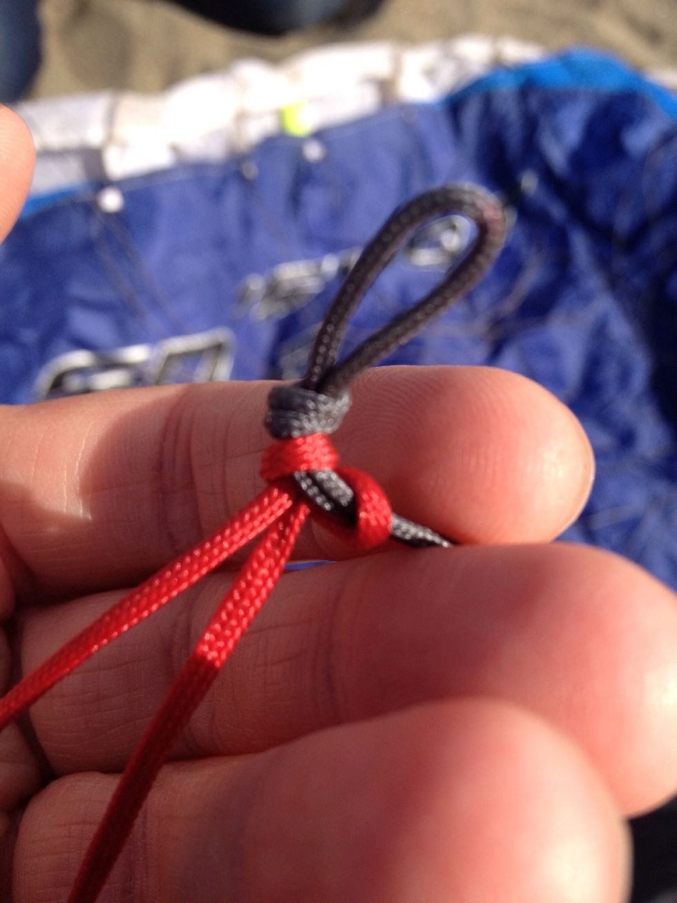 When the kite is securely fastened you're just about ready to fly.