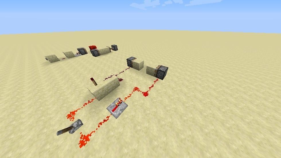 When the lever is clicked however, the same result as the T Flip Flop is not accomplished because of how Minecraft and directions in Minecraft are programmed. So, a T Flip Flop is your best bet.