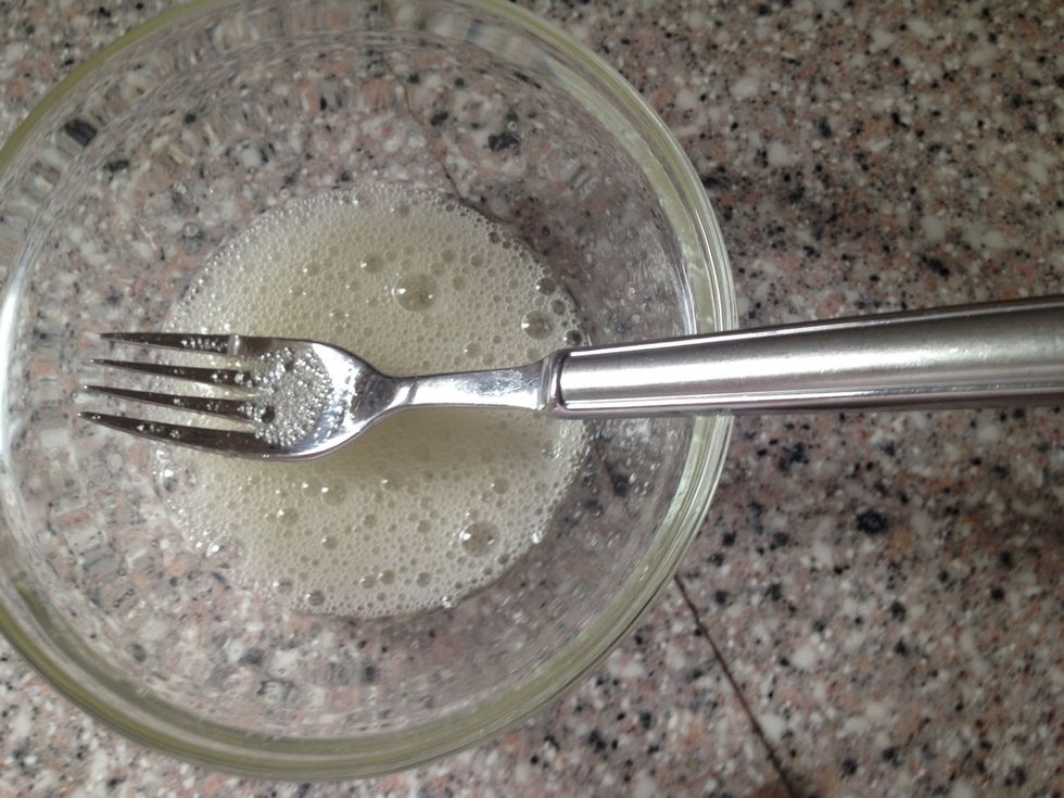 When the melon is half frozen whisk your egg white lightly with a fork Add to the mix and stir. In the ice machine it does it for you. In the freezer you have to stir every 1/2 hour until frozen.