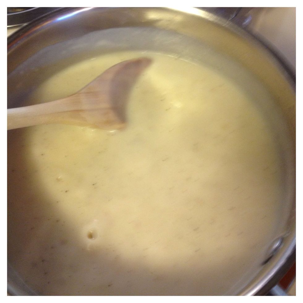 When the mixture boils and has thickened remove from heat.