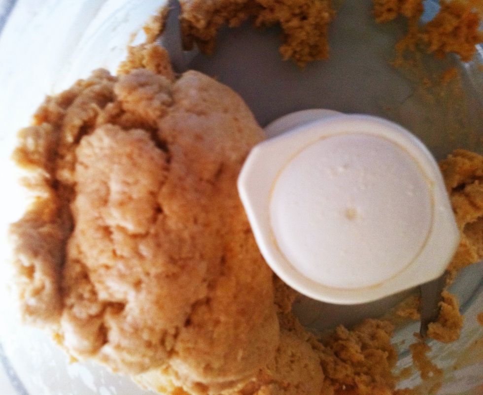 When the mixture forms a ball, stop mixing.