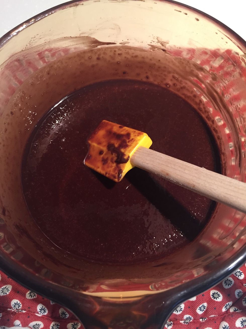 When the mixture is all melted and smooth, set aside to cool.