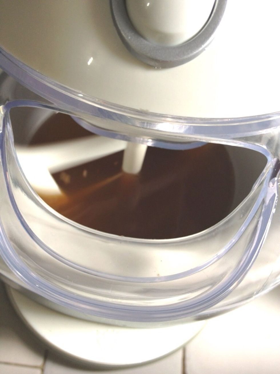 When the mixture is chilled, freeze in an ice cream maker according to manufcturer's instructions.