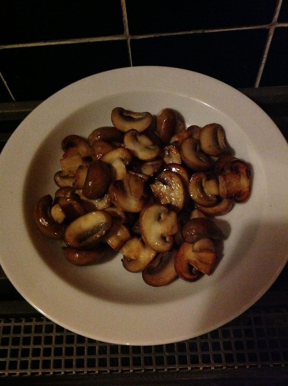 When the mushrooms are ready and the moisture is gone try to keep them warm.