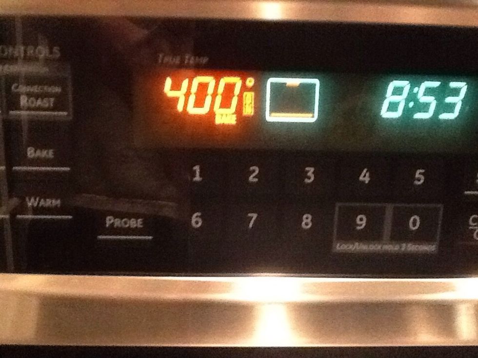 When the oven reached 400 degrees I put the muffins in.