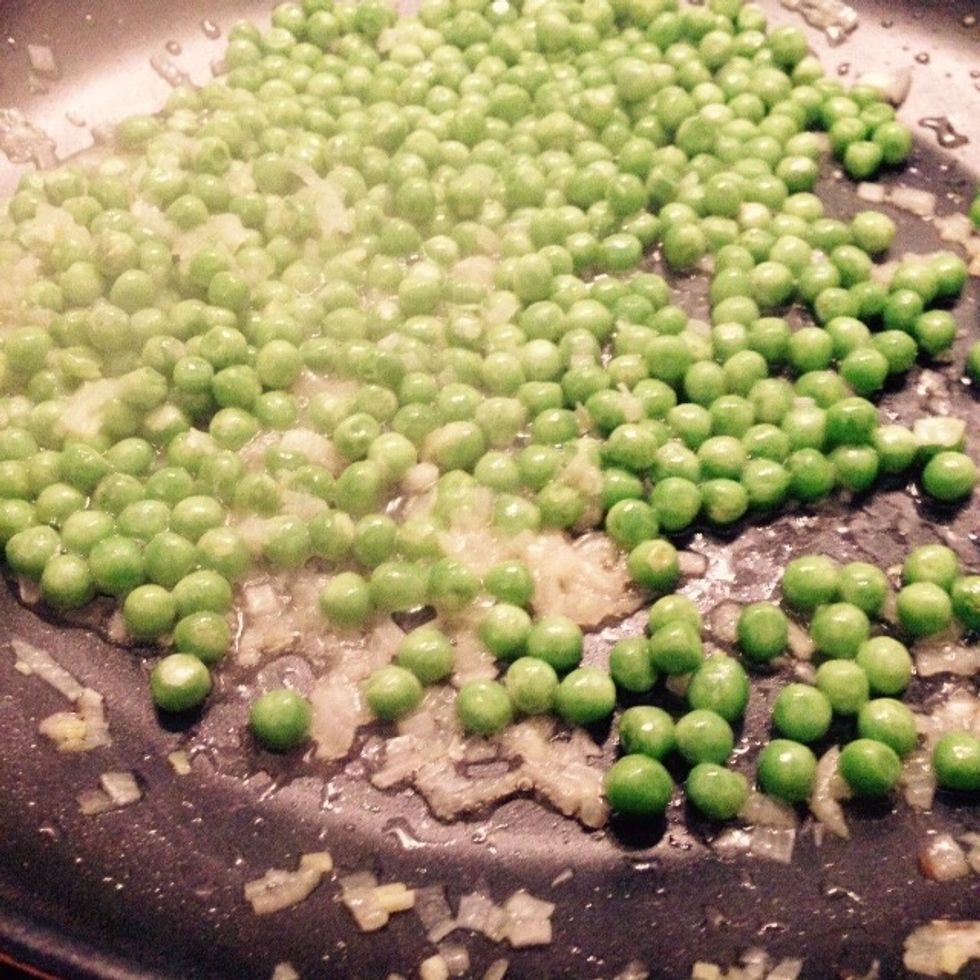When the peas are cooked but still green