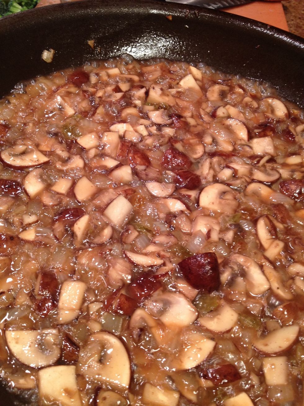 When the raisins are plump turn up the heat and reduce the sauce