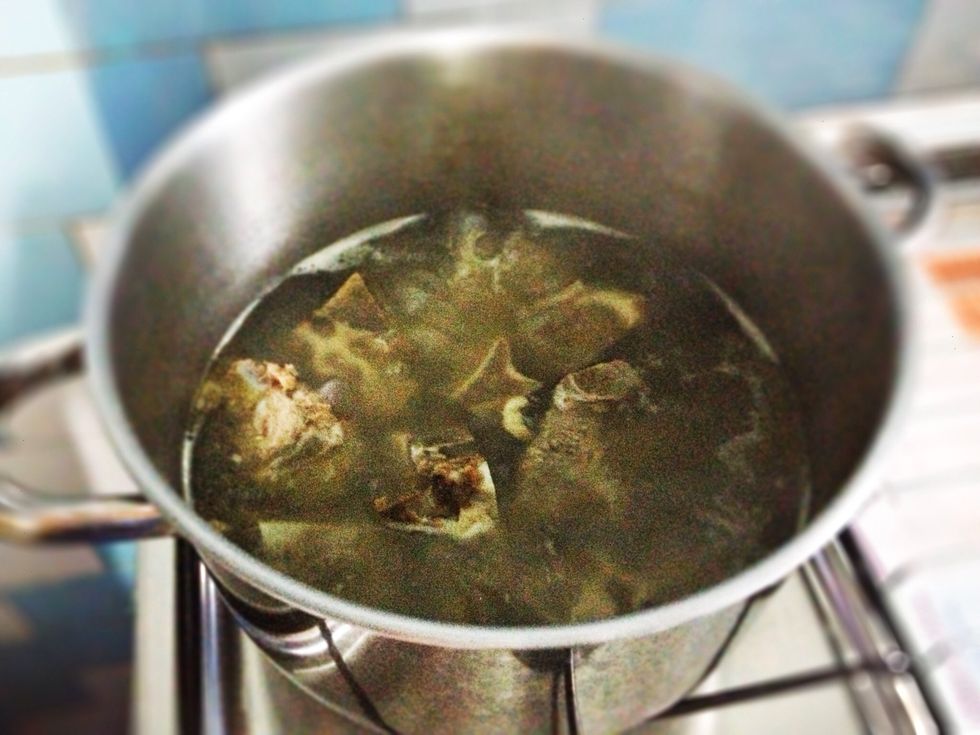 When the rib bones broth is ready, gradually add in ur ingredients to the pot