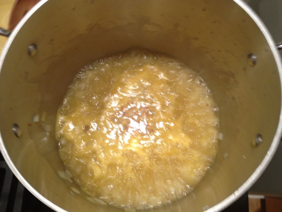 When the soup has come to a boil, reduce the temperature to a simmer and cook until the potatoes are tender. This should take about 10 to 15 minutes.