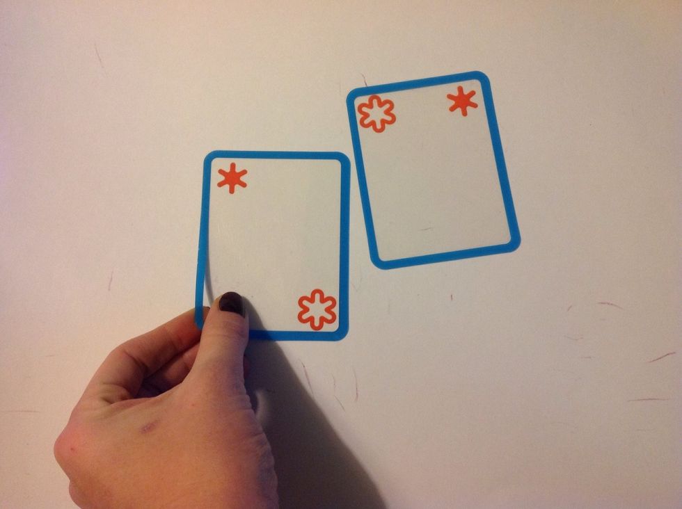 When the student has matched cards by rotating them three consecutive times, I then hand them a card that does NOT match. The student should be able to identify that it is not a correct match.