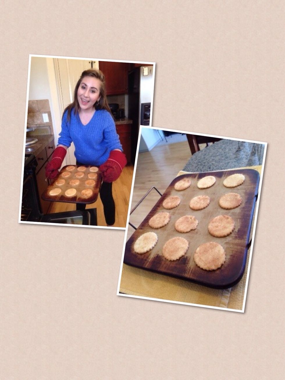 When the timer goes off and you check to make sure they are fully cooked, remove the pan from the oven and set on the counter to cool. Do not remove the cookies from the stone until they have cooled.