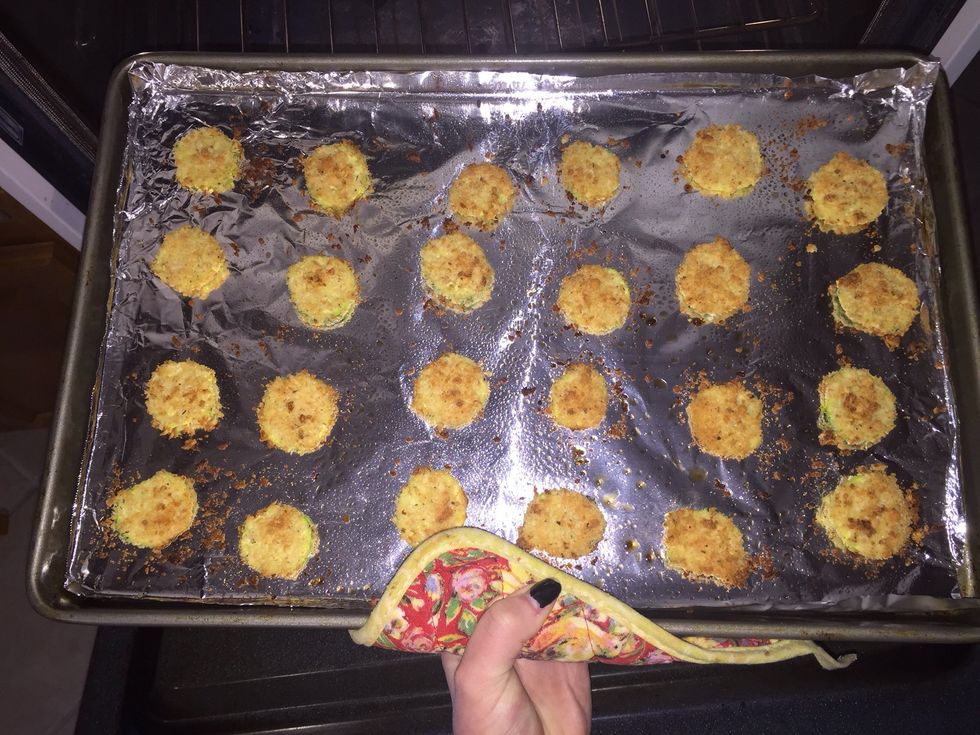 When the timer goes off, check to make sure they meet your desired crispiness and color.