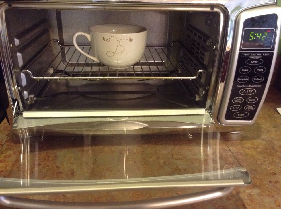 When the timer goes off, open the oven for it to cool down faster