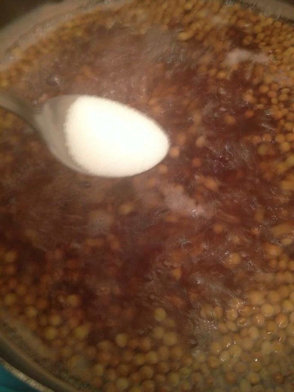 When the water boil,add the salt