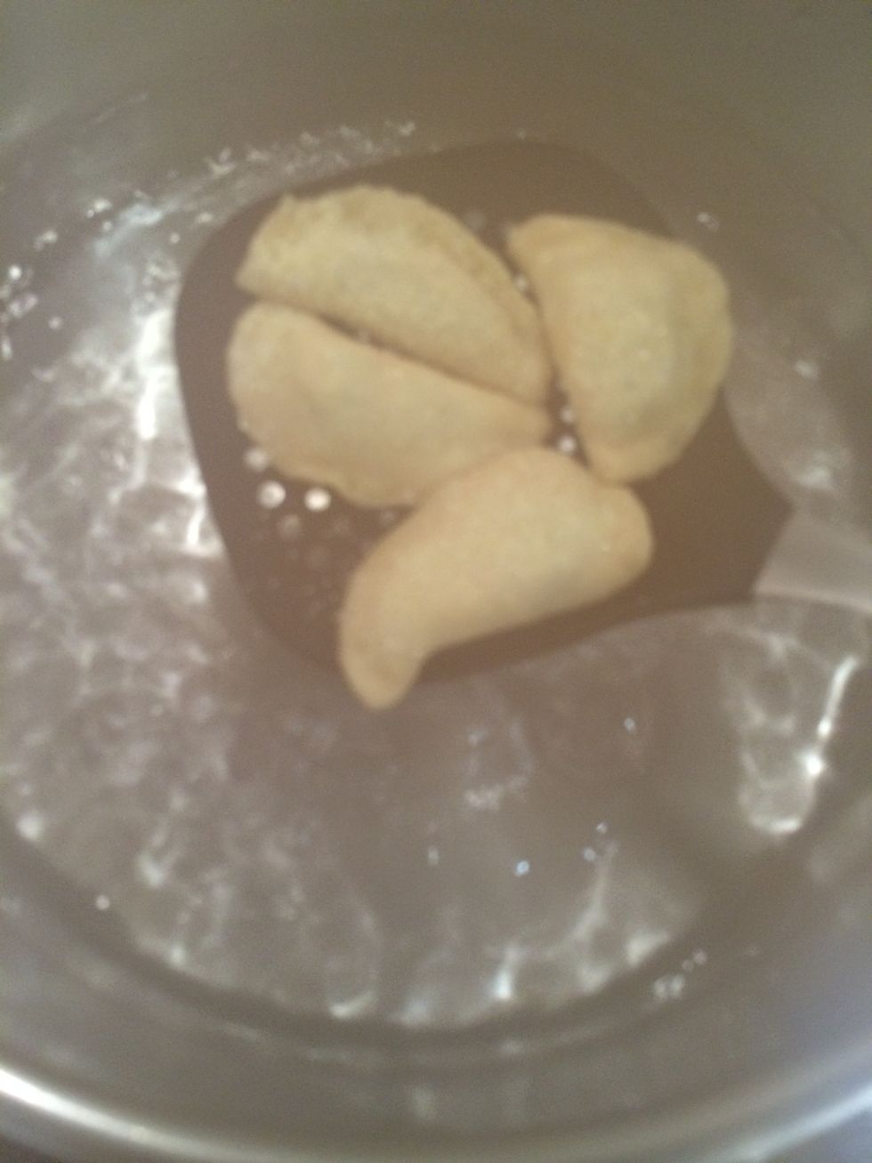 When the water boils put the vareniky few at a time and stir so as they don't stick to the bottom