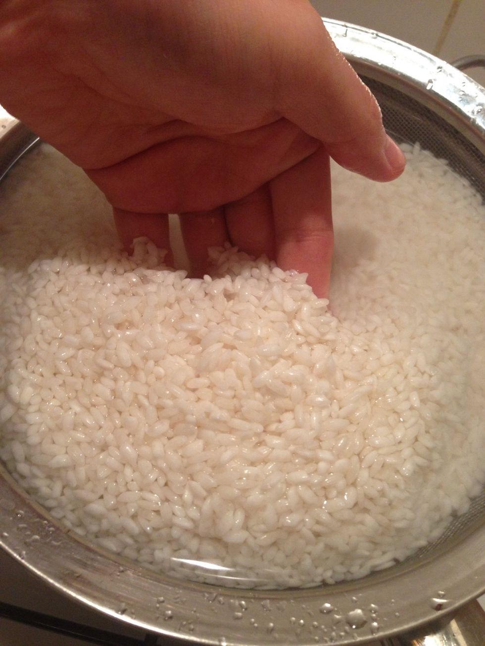 When the whole rice becomes white, it's ready to cook.