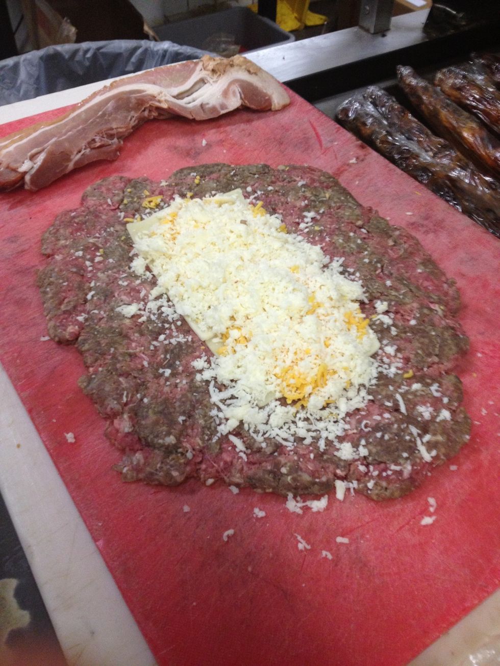 When they are flat stuff them with what you want. I used 3 cheeses and bacon