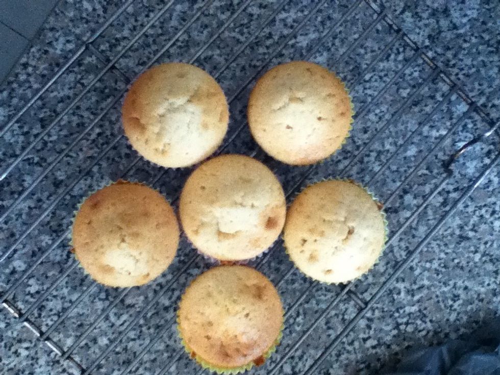 When they are ready ( a skewer inserted comes out clean ) transfer to a wire cooling rack to cool