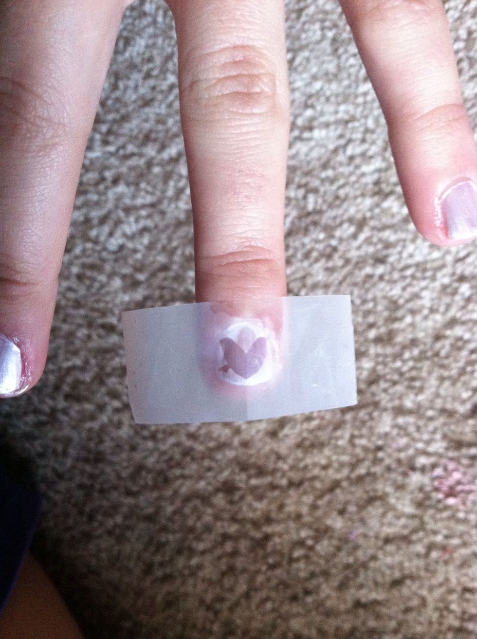 When they dry place the tape on the nail like this