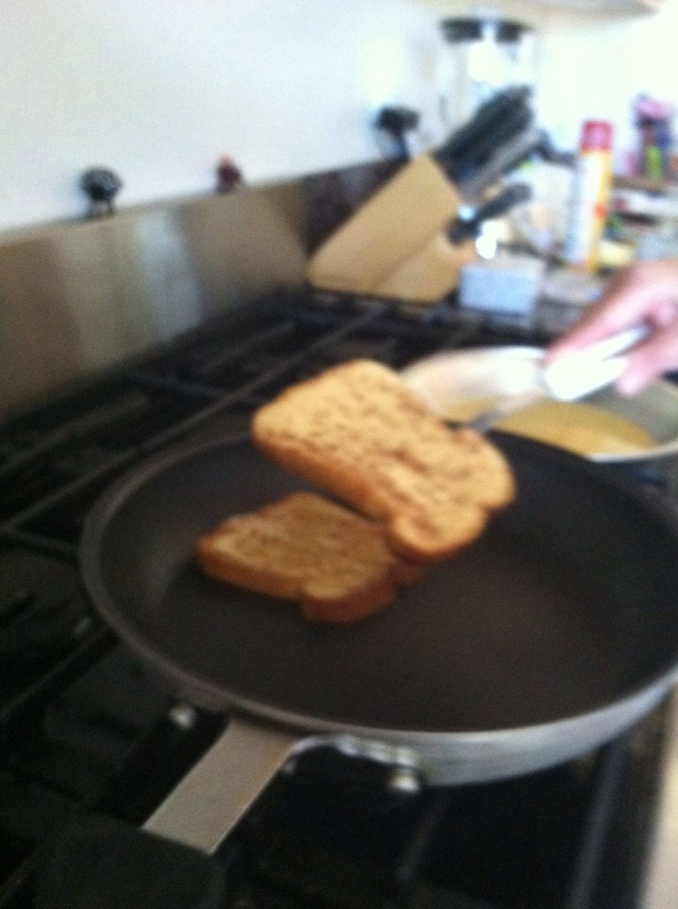 When they look brownish on the bottom, take spatula and flip them over