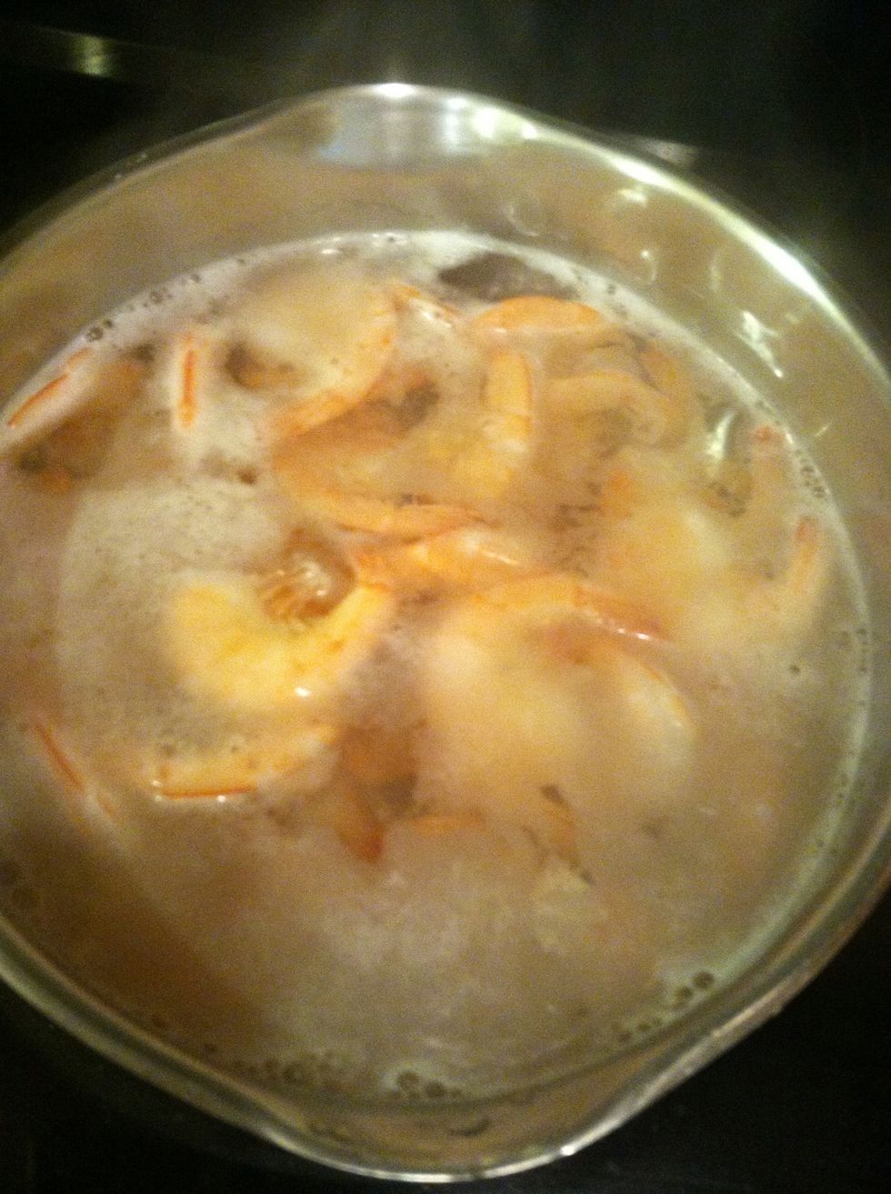 When they r floating on top of the water take them out, they r ready. Do not throw water out. You'll be needing it later. Let water cool.I like to eat mine cold, some people like it a little warm