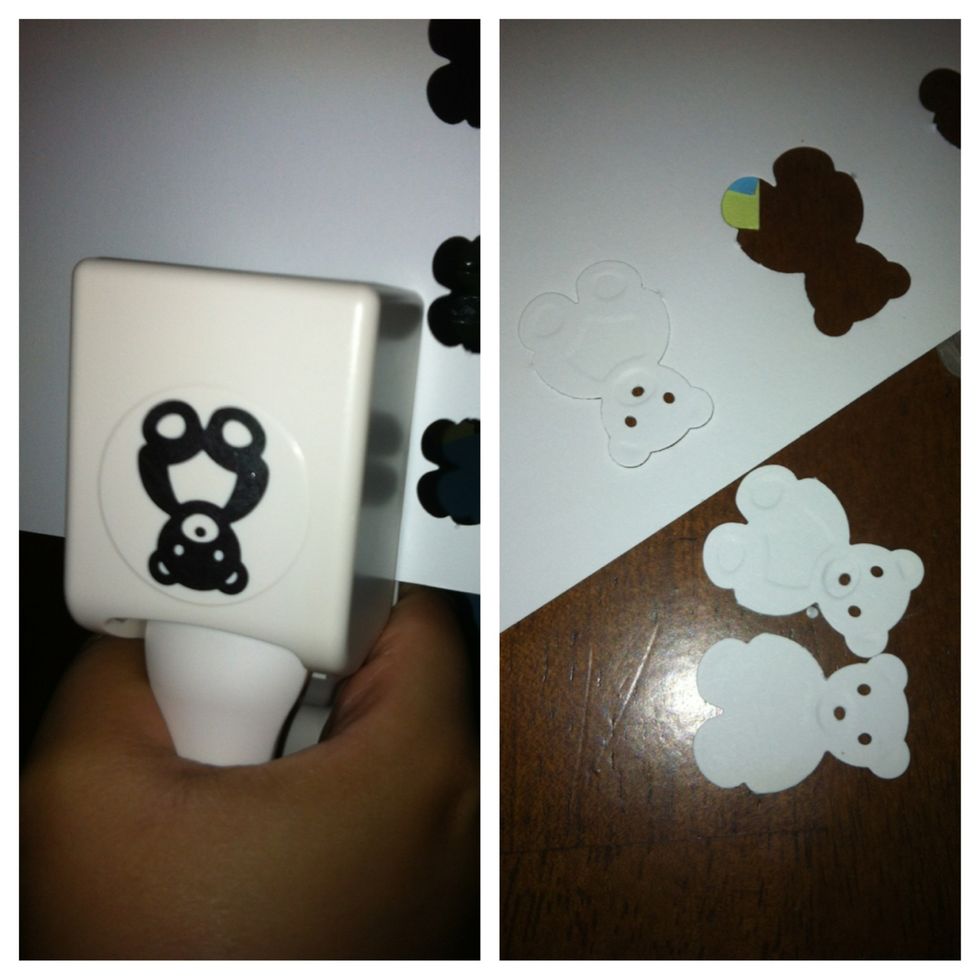 When you are cutting the teddy bear press hard enough so it can get the print of the bear. I cut four bear for each candle
