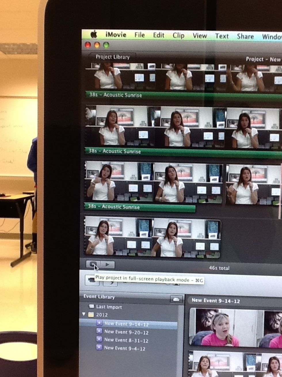 When you are done editing, press this button on the left side to watch your video on full screen from beginning to end.