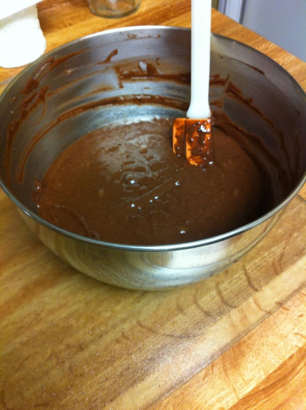 When you are done stirring the batter should look like this