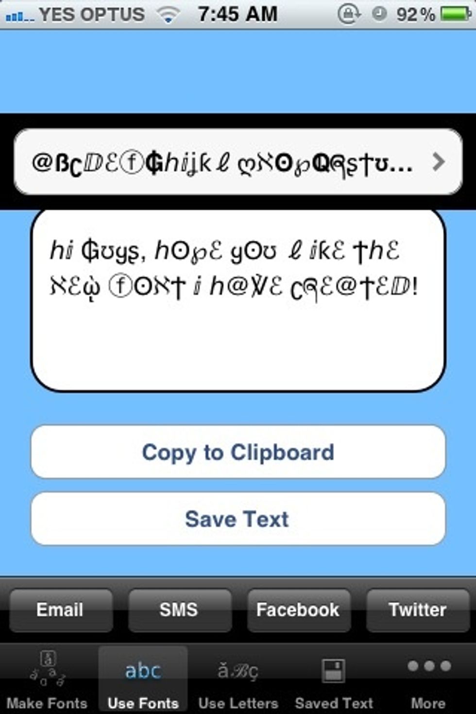 When you are done typing, click "Copy to Clipboard"