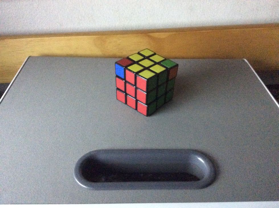 When you are done, your cube should look about the same as mine. (Repeat the steps until the corners matches)