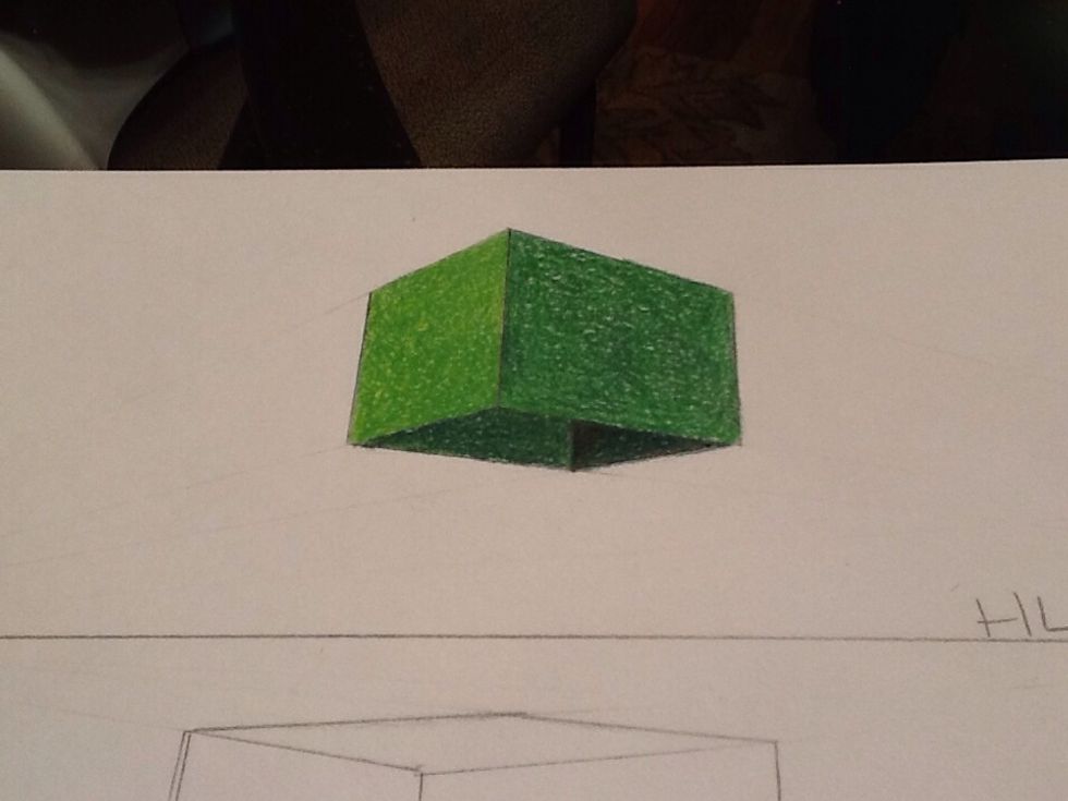 When you are finished, it should look like different values of your base color- not different colors completely.