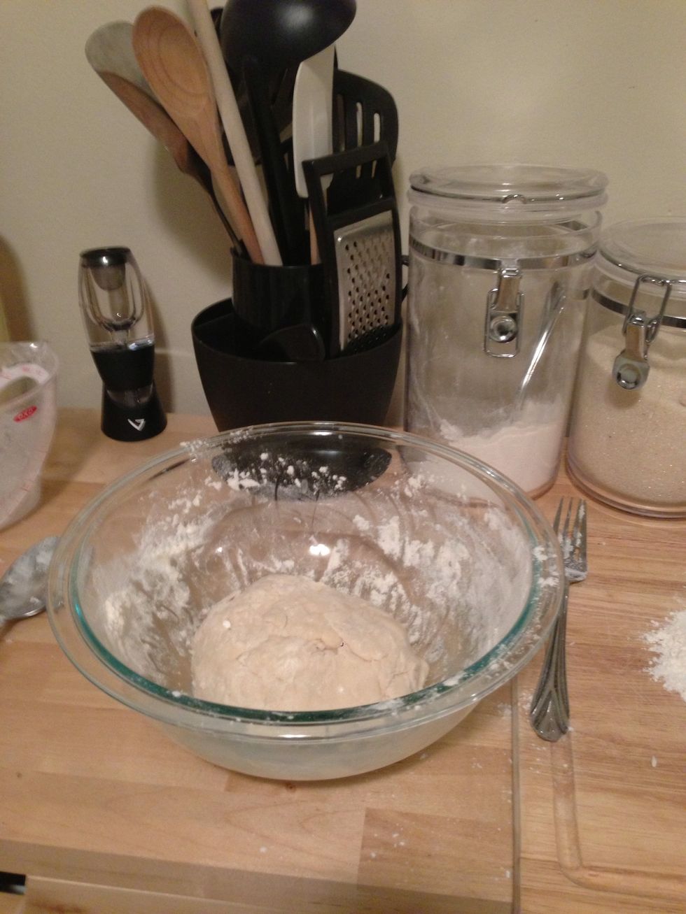 When you are finished mixing, the dough should look like this.