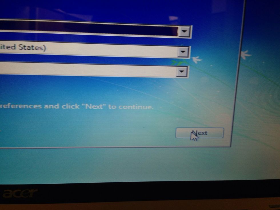 When you are finished, move your mouse to the "next" button and click.
