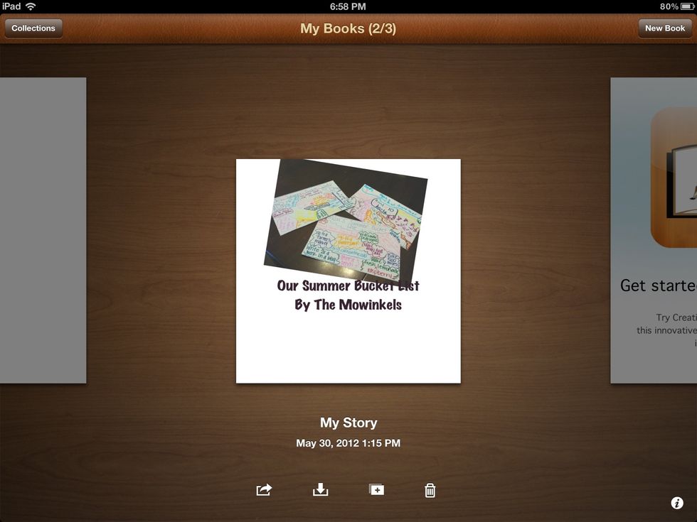 When you are getting ready to export or send your book someplace you will need to go back to where your collections are shown. This is in the home screen.
