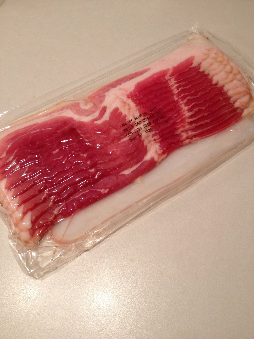 When you are ready to cook, open your package of bacon.
