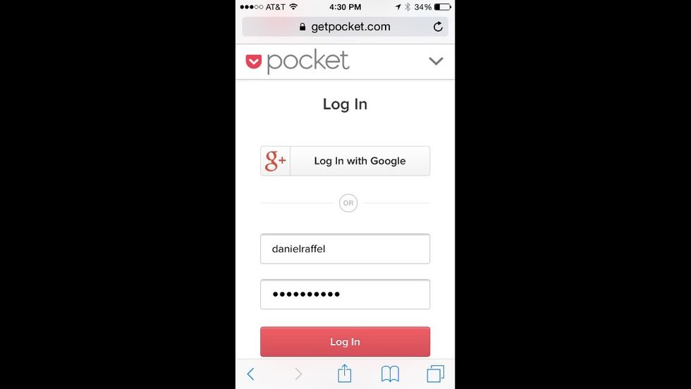 When you are returned to the mobile web page your use am and password will be auto filled.
