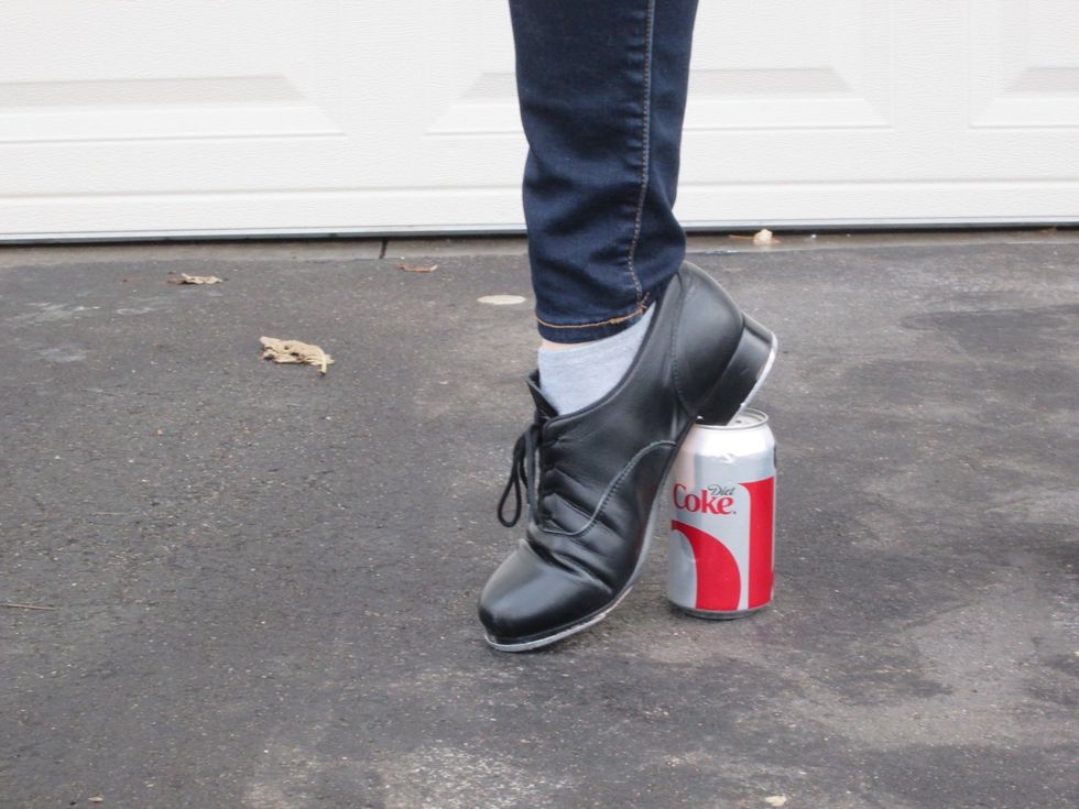 When you are turning you will want to be on the highest part of your foot and lifting up (relev\u00e9) (like someone is pulling your ponytail up) to practice relev\u00e9 take a pop can and pop your heel up.