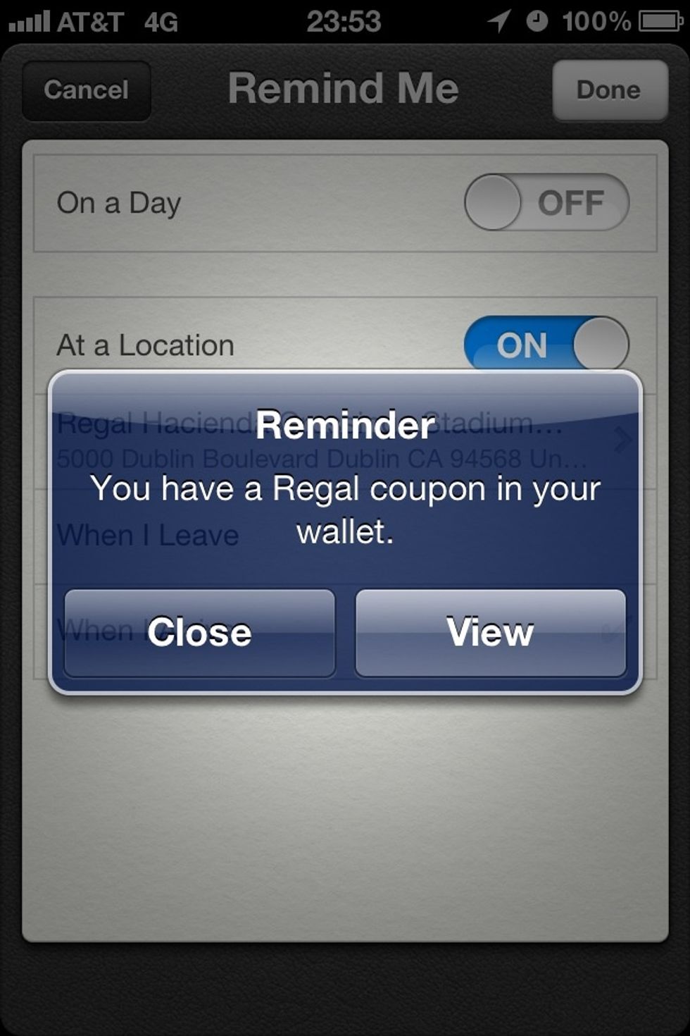 When you arrive at the remembered location you'll get a note from your past self. Thank you past self!