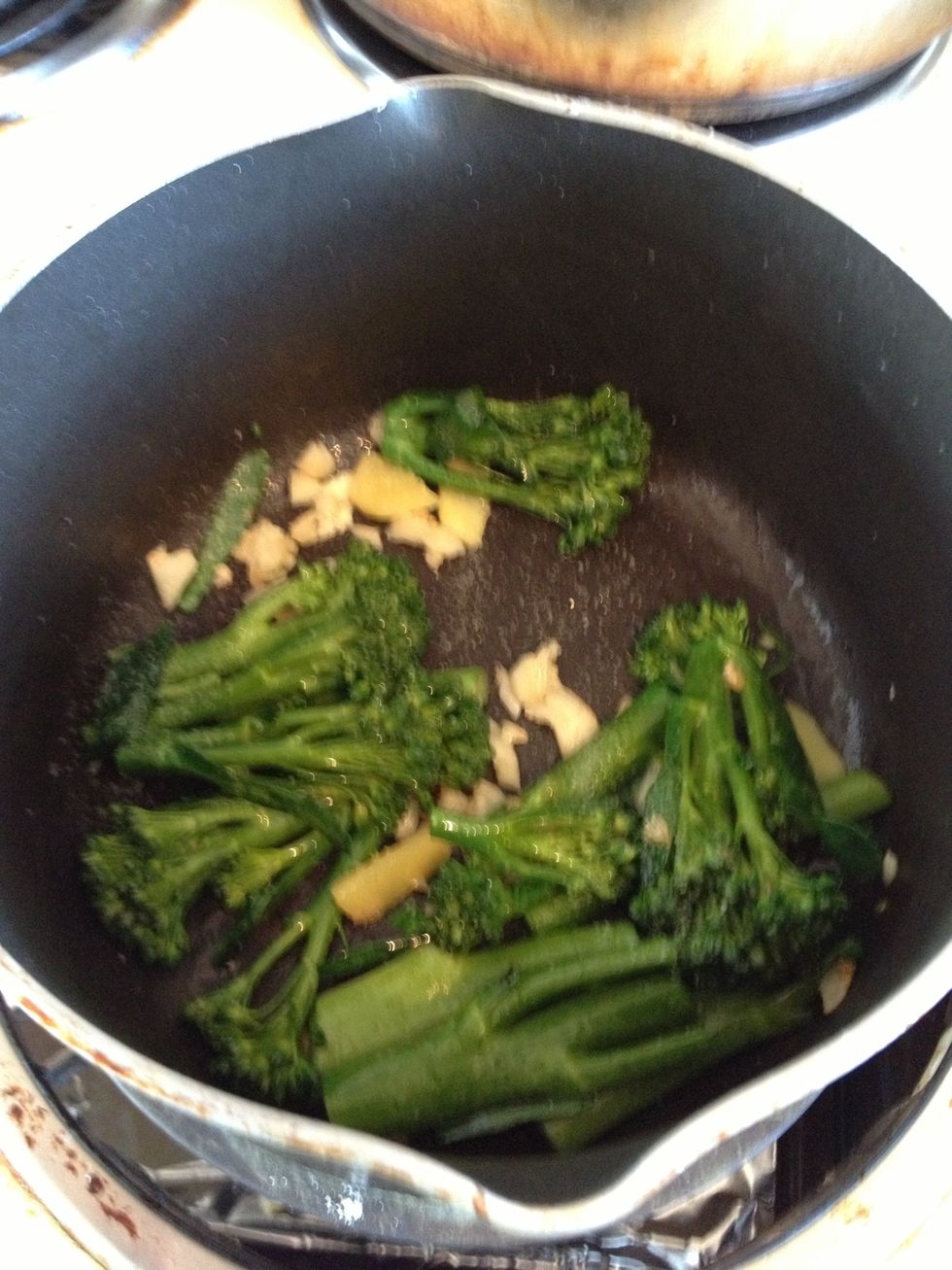 When you can smell the fragrance put in the broccoli and keep frying. Add a lil' salt if desired. I like the broccoli when still crunchy