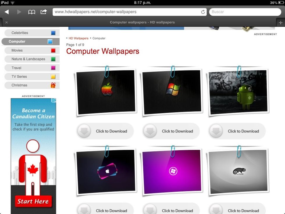 When you choose a category, you'll see this. Here I've chose "computer". If you are using a computer, you just have to click "download" and the download starts automatically. It just takes 1 second.