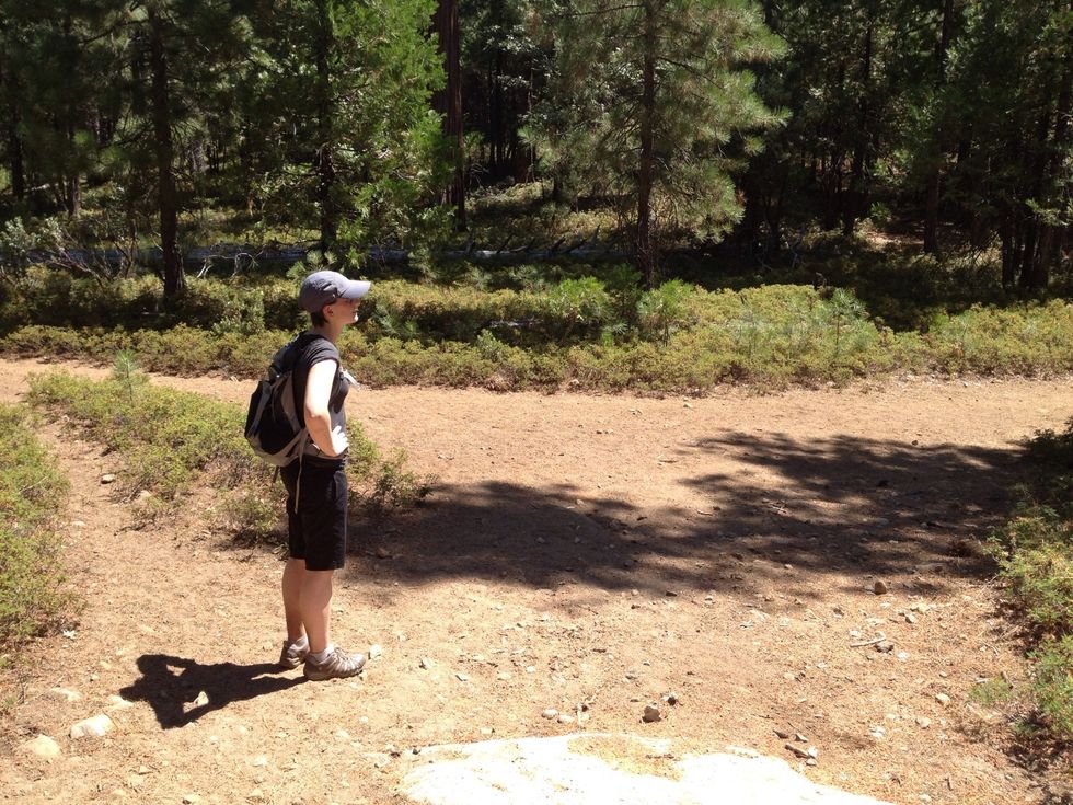 When you come to the first fork in the trail, keep right.