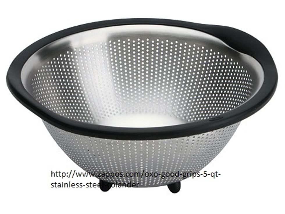 When you feel you've stirred enough, strain the solution with a colander to remove any excess particles.