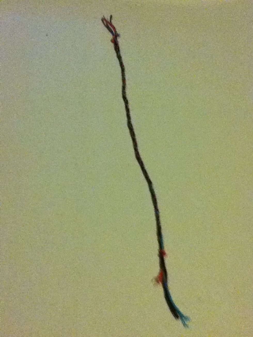 When you finish tie a knot on the othe side.