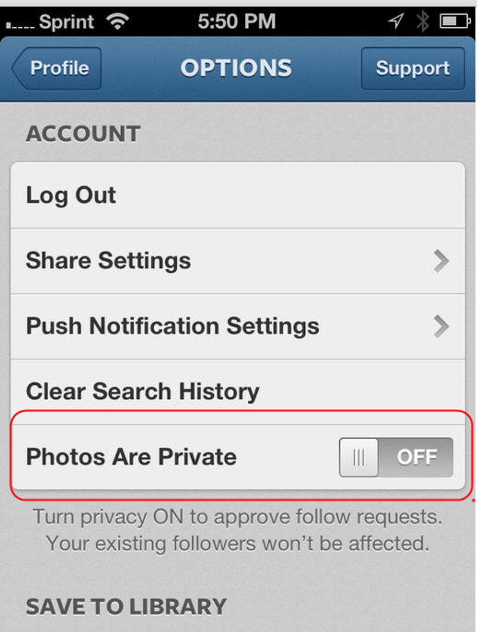 when you first get Instagram you need to choose whether you want your account to be private or public you can do this by pressing the button photos are private on the options page.