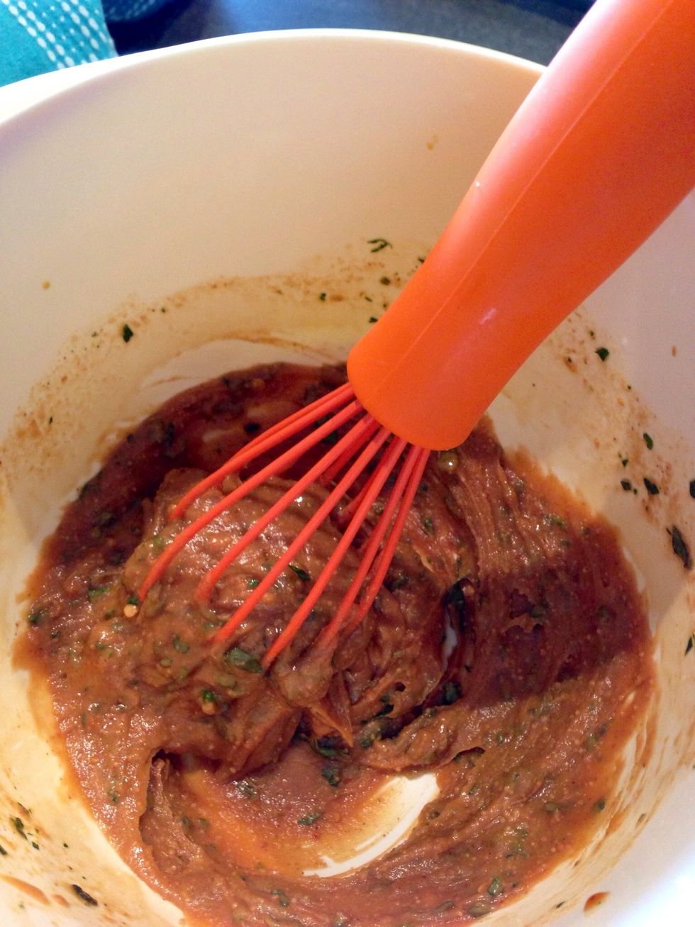 When you first start to mix it, it will be thick. Don't worry, we will fix this using either coconut milk, soy milk, or water. The choice is yours. Add liquid till you reach desired consistency.