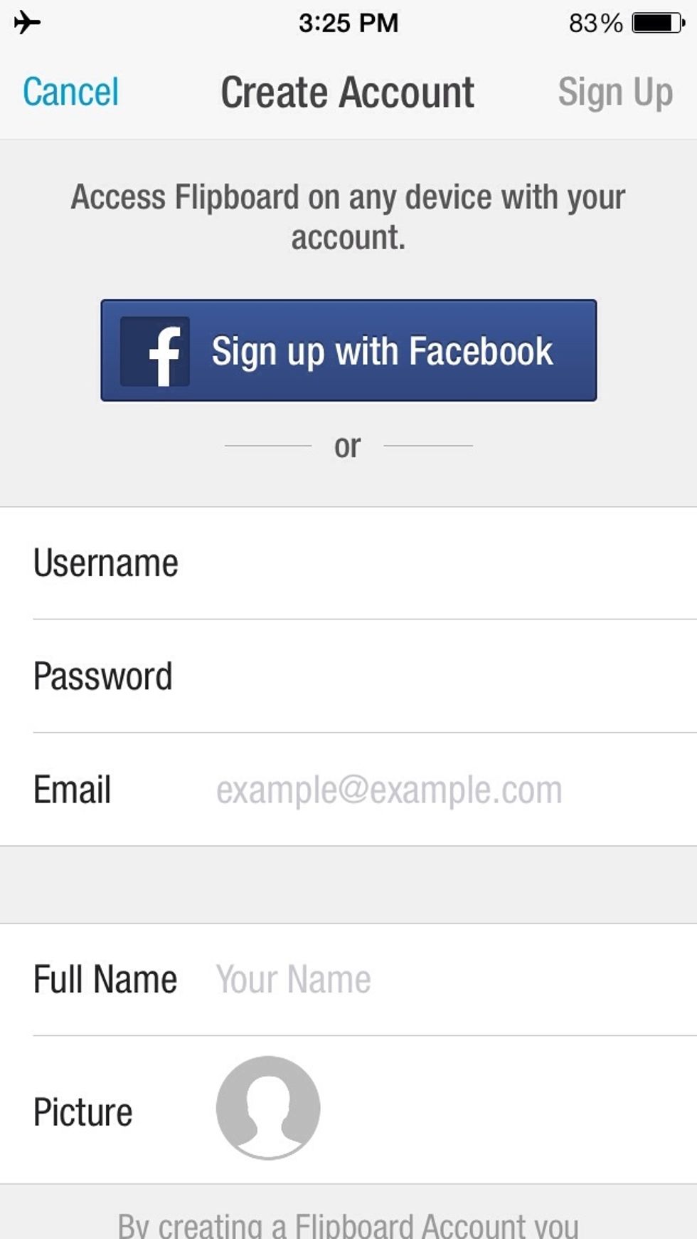 When you first tap to open the app you will be guided to register and sign up for an account linked to either email or Facebook account.