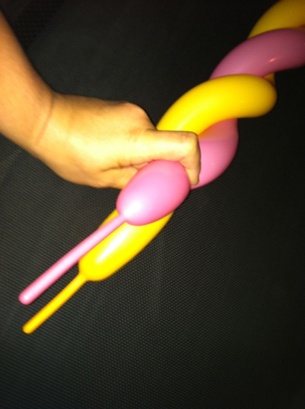 When you get close to the end, squeeze and twist together (3 times)