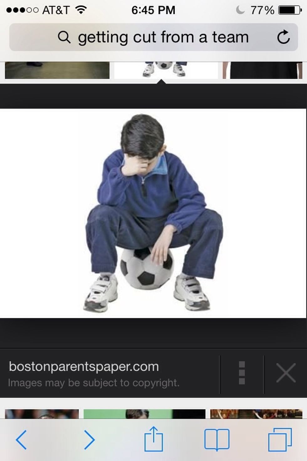 When you get cut from a team. Don't go home and cry take it as a wake up call to practice harder