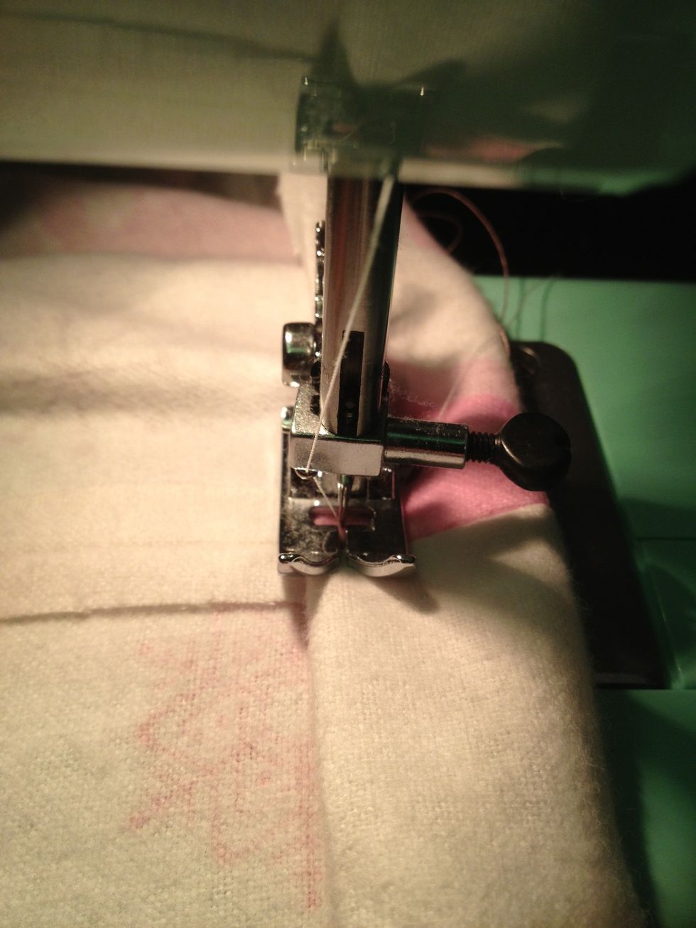 When you get to a seam, fold it flat as shown.